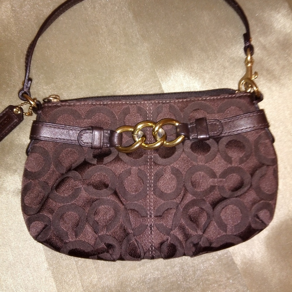 Coach signature small brown purse